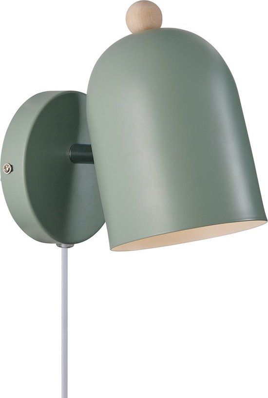 Nordlux Gaston Wandlamp - E27 - Pastel Groen - 20 cm - Metaal - Rond