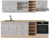 Vicco R-Line Complete keukeneenheid – 240 cm, WB Eik Beton/gouden eik