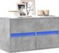 Maison Exclusive - meuble TV mural avec éclairage LED gris béton 80x31x45 cm
