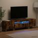 Maison Exclusive - Meuble TV LED exclusif, composé de 3 éléments, en bois stratifié imitation chêne fumé, modèle DELFT