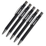 Westcott E-745006 00, premium balpen, 5 stuks, set van 5 zwarte balpen, documenteecht met zwarte inkt, lijndikte XB 1,4 mm