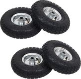 vidaXL - Steekwagenwielen - 4,10/3,50-4 - (260x83) - rubber - 4 - st
