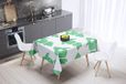 Bonamaison Tafelkleed, Anti-Mold, Sneldrogend, Waterdicht, 100% Polyester Tafellaken, Petroleum Groen, Wit, 140 x 140 Cm