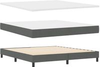 vidaXL Boxspringbed met hoofdeinde Donkergrijs 180 x 200 cm Stof