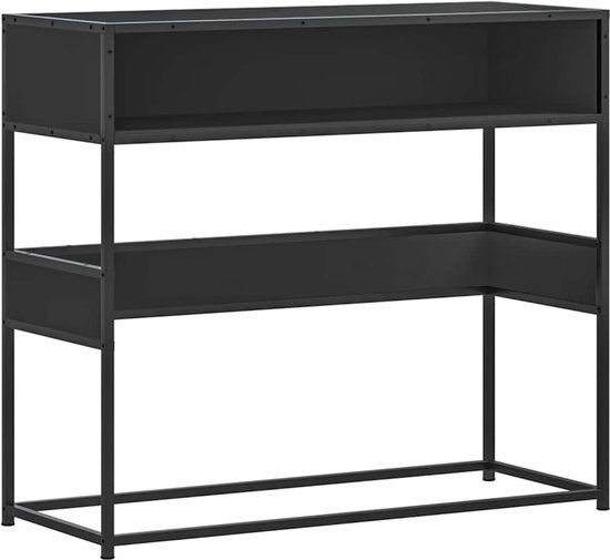 vidaXL Wandtafel 90x35x80 cm bewerkt hout zwart