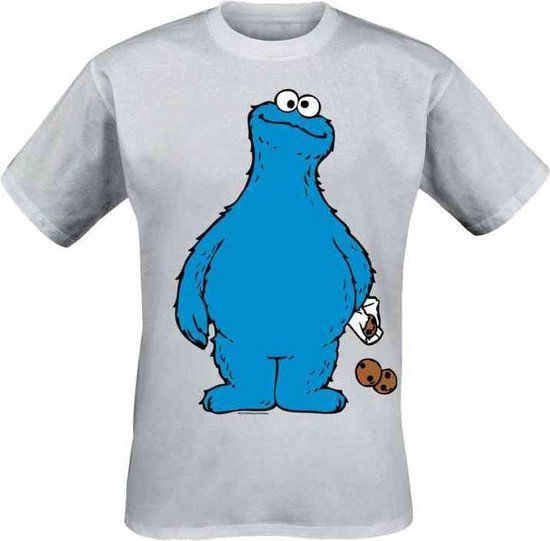 Sesame Street Sesamstrasse Cookie Monster - Cookie Thief Heren T-shirt - gemêleerd grijs - XL