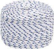 vidaXL Multifunctioneel touw 10 mm 25 m Wit en Blauw PP
