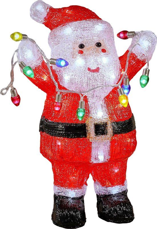 Luca Lighting Kerstverlichting Buiten Kerstman - 50 LED - Acryl - IP44 - 35cm