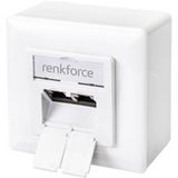 Renkforce RF-4697900 Boîte de raccordement réseau Montage en saillie (sur mur) CAT 6 2 ports Blanc pur