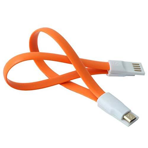 Shot Case Mini-kabel, magnetisch, voor Samsung Galaxy A6, universele oplader, micro-USB, magneetsluiting, 25 cm, oranje