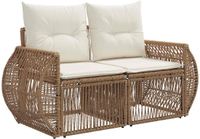 vidaXL Tuinbank 2-Aantal zitplaatsen Beige polyrattan