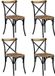 vidaXL Kruisstoelen 4 stuks massief mangohout zwart