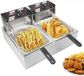 Friteuse à huile double - 5000 Watt - 55 x 44 x 30 cm