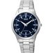 Q&Q C10A-047PY - Montre - Analogique - Homme - Bracelet en acier - Rond - Métal - Chiffres romains - Argenté - Bleu Foncé