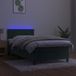 Maison Exclusive - Lit boxspring avec matelas et éclairage LED, vert foncé, 90x190 cm, velours