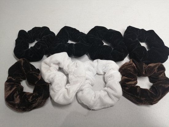 Haar Scrunchies - Velvet - Set van 8 Stuks - Diverse Kleuren