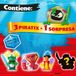 PIRATIX ADVENTURE WORLD Serie Shark Treasure, 4 stuks, bevat 4 piratix, 1 "glas" en 1 verrassing en 4 "kristal"-accessoires, verpakking van 6 stuks