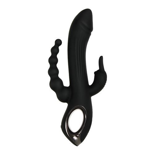 Evolved Drievoudige vibrator Trifecta - Zwart
