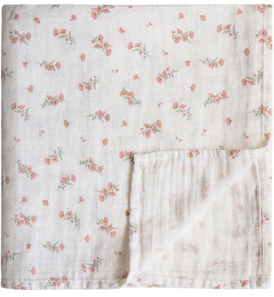 Mushie - Swaddle - Pink Flower