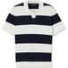 OLYMP Casual Regular Fit korte-mouwen trui marine, Gestructureerd