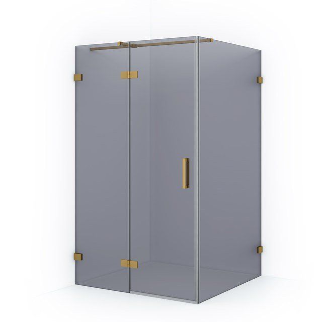 Maxaro Douchecabine Diamond 110x80cm 8mm Rookglas Veiligheidsglas Goud