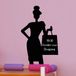 Ambiance Sticker Schoolbordsticker - uitwisbare zelfklevende muurstickers - LADY SHOPPING - 40x25cm