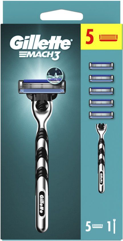 Gillette Mach3 houder + scheermesjes - 5 mesjes