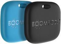 Boompods, Set van 2 Airtag Boomtag Sleutelhangers met Apple Find My IPX7 Oplaadbaar, Blauw