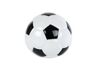 tirelire football noir/blanc faïence 12x12x10 cm