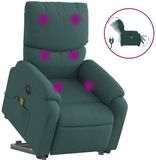 vidaXL Sta-op-massagestoel elektrisch verstelbaar stof donkergroen