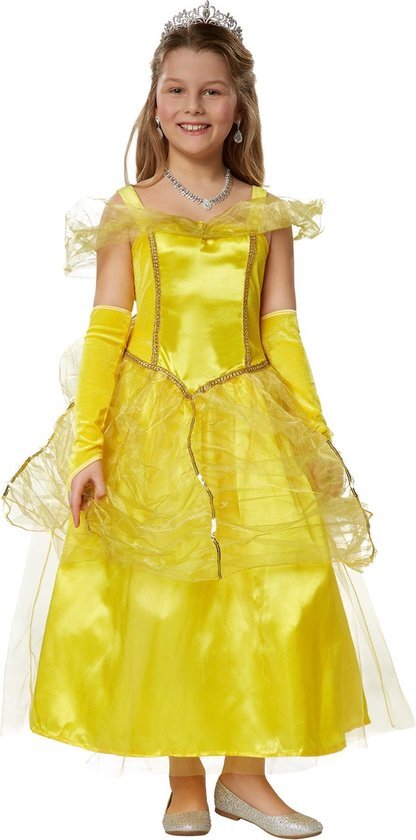 Tectake dressforfun - Meisjeskostuum prinses Belle 152 (11-12y) - verkleedkleding kostuum halloween verkleden feestkleding carnavalskleding carnaval feestkledij partykleding - 301735