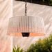 Lucande hangende terrasverwarmer Pyravo, beige, aluminium, Ø 60 cm