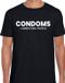 Bellatio Decorations Condoms connecting people T-shirt zwart voor heren - Maat L