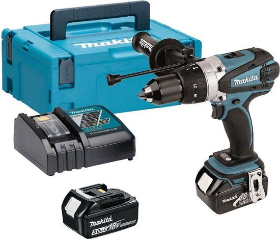 Makita DHP458RTJ - 18V Accu Klopboormachine - 2x 5.0Ah Accu - 91Nm - 2000 RPM