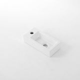QeramiQ Dely Fontein - 38x18.5x9cm - keramiek - kraangat links - Glans wit