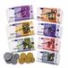 Merkloos / Sans marque Koopman International Speelgeld set euro - papier / kunststof - biljetten en munten - speelgoed geld