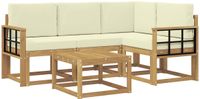 vidaXL - Buiten - bank - set - 5 - st - Wit - en - crèmekleurig