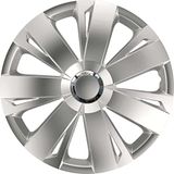 Wieldoppen, Georgia RC Silver wieldoppen, 4 stuks, 16 inch, verchroomd, schokbestendig, duurzaam en betrouwbaar, met verstelbare klemring