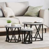 vidaXL Nestende bijzettafels, set van 3, grijs Sonoma, 53 x 53 x 40 cm