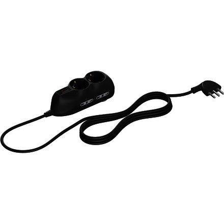 BTicino 3695GB Stekkerdoos - Zwart - 1,5 m - Met aan/uit schakelaar