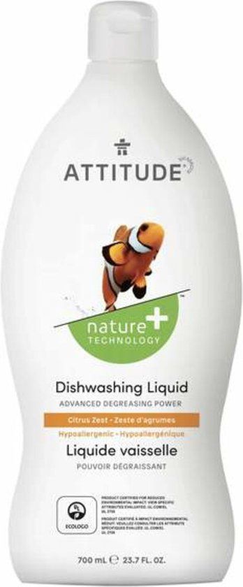 Attitude - Reiniging Attitude Vloeibaar Afwasmiddel Citrus Zest 700 ml