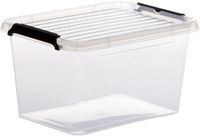 5Five Opberg kist met deksel - Clip Box - 2 liter - 19 x 15 x 11 cm - kunststof - transparant