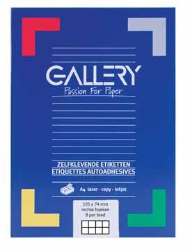 Gallery Witte etiketten 105 x 74 mm rechte hoeken 8 per blad