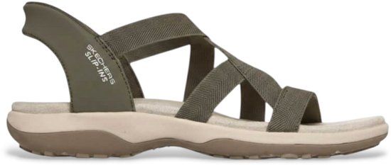 Skechers REGGAE SLIM - STRETCH FLEX Dames Sandalen - Olijf