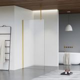 FortiFura Galeria inloopdouche - 110x200cm - mat glas - geborsteld messing (goud)