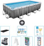 Bestway Rechthoekig Power Steel Zwembad - Rattanprint - 549 x 274 x 122 cm