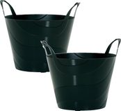 Prosperplast Seau Flexible - 2x - 15 litres - Noir