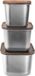 Merkloos Contenants de stockage d'aliments - Contenants de préparation de repas - Ensemble de contenants alimentaires en acier inoxydable - Contenants de stockage empilables avec couvercles - Du congélateur au four