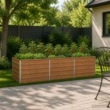 VidaXL Verhoogd tuinbed houtbruin 240 x 80 x 55 cm staal