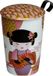 TEAEVE Theebeker "Little Geisha Rose" met Dekseltje en RVS Theezeef 350 ml